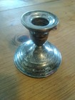 Vintage Sterling Silver Candlestick Holder Candle Weighted