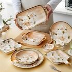 10pc Camellia Porcelain Dinnerware Set  Floral Plates   Serving Dishes