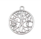 Tree Life Moon Sun Pendant 22  925 Sterling Silver Plated Necklace Men Women God