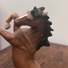 Vintage Japan Porcelain Glossy Bay Rearing Horse Figurine Halsey Imports 1953
