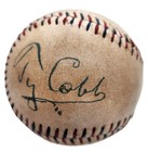 Ty Cobb Autographed 1910s Baseball  Replica Licensed By Cobb Estate