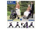 Transport-wheelchair-lightweight-foldable  2 In 1 Rolling Walker Chair 300lbs