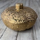 Vintage Antique 22k Weeping Bright Gold Candy Dish Rare Pink Inside Pumpkin