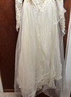 Vintage Long-sleeve Wedding Dress-lace Bodice  S m  Flowing Tulle Skirt W flaws