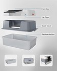 Steel Cat Litter Box Enclosure With Lid Covered Metal Kitty Litter Box Large Hot