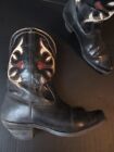Vintage 50s Cowboy Boots W inlay Cuban Heel Western Rodeo