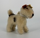 Vintage 4    Steiff Mini Foxy Dog Wheaten Terrier Mohair Original Ribbon 1310 0