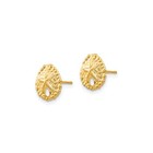 14k Yellow Gold Sand Dollar Stud Earrings  Solid Polished 10 Mm Pair