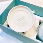 Tiffany   Co  Platinum Blue Band Porcelain Mug Set Of 2 Made In Japan Gift Boxed