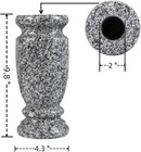 Gray Granite Cemetery Vase For Grave  4 3  W X 9 8  H   Gray Granite  Side Drain