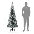 6  Tall Unlit Snow-flocked Slim Artificial Christmas Tree With Realistic Branch