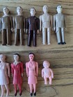 Vintage Renwal Family Dollhouse Dolls   8  43 44 Plastic Jointed - 1950 s