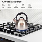 3 1 Quart Whistling Tea Kettle For Stove Top Food Grade Stainless Steel Silver