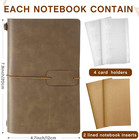 8 Pack Vintage Travel Notebooks Pu Leather Lined Journals Retro Refillable Trave