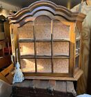 Vintage Glass Door Wood Arched Top Wall Display Cabinet