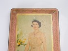 Vintage 1953 Queen Elizabeth Ii Coronation Souvenir Metal Biscuit Tin Box Lid