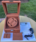 Bey-berk Tan Leather Glass Top Dual Watch Winder Tested