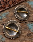 2  Sterling Silver Loop Conchos By Bonds For Headstall Bridle Spurs Vintage
