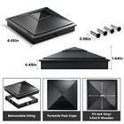Siedinlar 4x4 Pyramid Post Caps Outdoor Fence 4x4in  6 Pack  Black