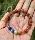 7 Chakra Bracelet Rudraksha 5 Mukhi  Reiki Feng Shui Healing Gem Stones Bracelet