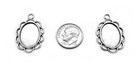 6 Antiqued Silvertone Tammy Style 18mm X 13mm Cameo Pendant Earrings Settings
