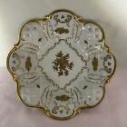 11    Reichenbach Porcelain Bowl  Footed Lattice Design Gold   Floral Accents