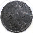 1798 1c 1st Hair S-147 Draped Bust Large Cent Pcgs Vf Details Env  Damage