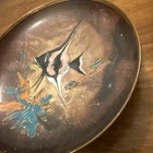 Enamel Copper Vintage Bowl Mid-century Angelfish Sea Plants 5   