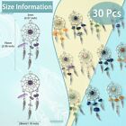 30pcs Silver Charms Mixed Stone Chips Feather Wings Charms For Jewelry Making