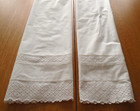 Pair Of Vintage White Pillow Cases With Eyelet Cutout Design 20 X 35