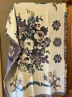 Nwt The Rug Barn Tapestry Throw Blanket 100  Cotton Heavenly Floral Pastel 46x67