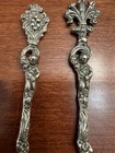 Vtg Fratelli Peruzzi Italy 800 Silver Figural Long Spoons - 2 Pieces - 7 5    61gm