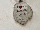Rawcliffe Pewter Vintage 1984 Dog Keyring - I Love My Bearded Collie