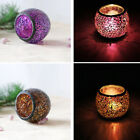 Mosaic Glass Candlestick Wishing Candle Tea Light Holder Dinner Party Diy Decor