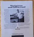 Vintage Rolex Oyster Watch 1972 7x10  Print Ad What Kind Of Man Spends 1400 