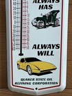 Vintage Quaker State Motor Oil Thermometer 24 X 8 Works 