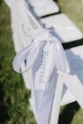 White Wedding Chair Decoration Hanging Ribbon Bow W  Reserved Tag  Paper
