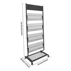 5 Tier Magazine Rack Stand Metal Rolling Literature  Newspaper Display Holder Us