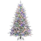 7ft Snow Flocked Christmas Tree W  350 Led Lights 8 Modes Holiday Decoration New
