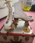 Vintage Hyde Athletic Chicago Wood Wheels Roller Skates With Case