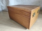 Antique Weis Dovetail Oak Index Card File Box