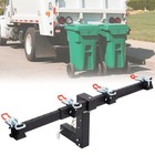 Dual Trash Can Hauler Hitch  Adjustable Wheeled Garbage Can Towing Trailer 