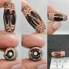 Roman Venetian Feather Glass Bead Red Black White Old Trade Bead Jewelry