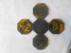 Vtg Translucent Green Catalin Poker Chips 22g Lot Of 5 Octagon 8-sided Bakelite
