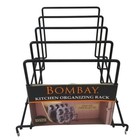 Vertical Pot Lid Holder Organizer Rack Heavy Duty Steel 4 Slot Kitchen Cabinet