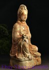 12  Rare Old Tibetan White Jade Gilt Kwan-yin Guan Yin Goddess Sculpture