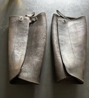 Vintage Antique Wwi Us Military Cavalry Brown Leather Gaiters  