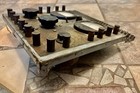 Antique Industrial  Steampunk Electrical Panel W Lots Of Brass Terminals