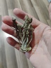 Pewter Wizard Staff Crystal Ball With Owl On Shoulder 3  Gallo 1982s