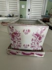 Vintage United Wilson Porcelain Juwc 1897 Crackle Glaze Cachepot   Planter